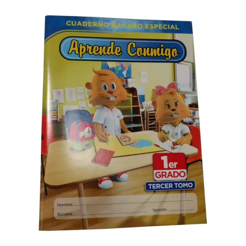 Cuaderno Aprende Conmigo 1er grado tomo 3, rayado especial — portada