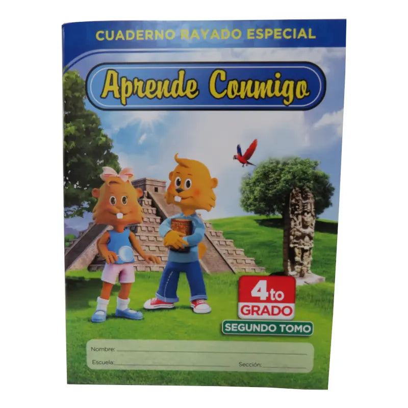 Cuaderno Aprende Conmigo 4to grado tomo 2, rayado especial — portada