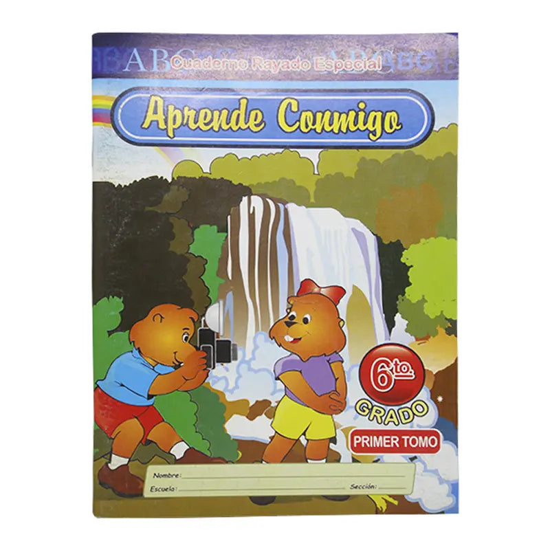 Cuaderno Aprende Conmigo 6to grado tomo 1, rayado especial — portada