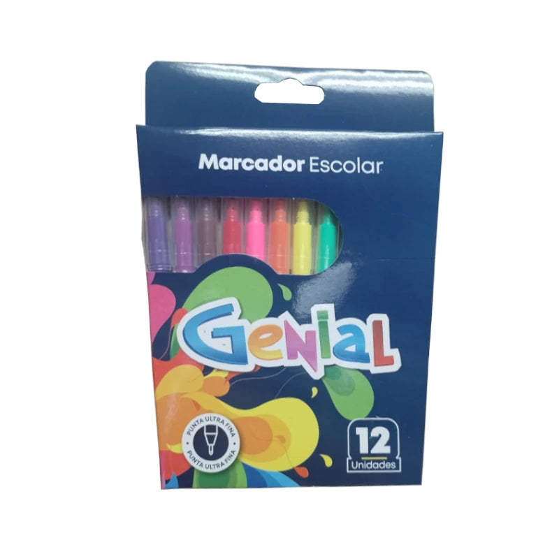 Marcador Escolar Genial 12colores
