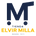 Tienda Elvir Milla — logo para fondo claro (azul y amarillo)