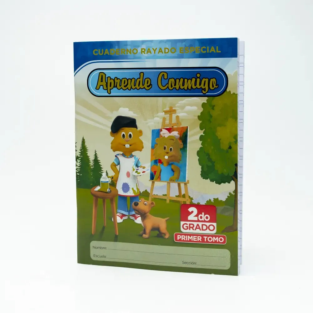 Cuaderno Aprende Conmigo 2do grado tomo 1, rayado especial — portada