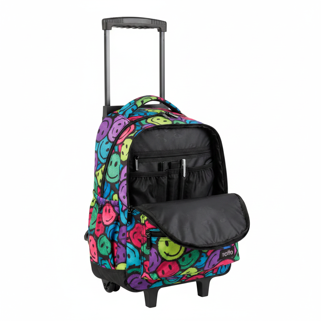 Mochila con ruedas Totto Smiley – Vista en ángulo