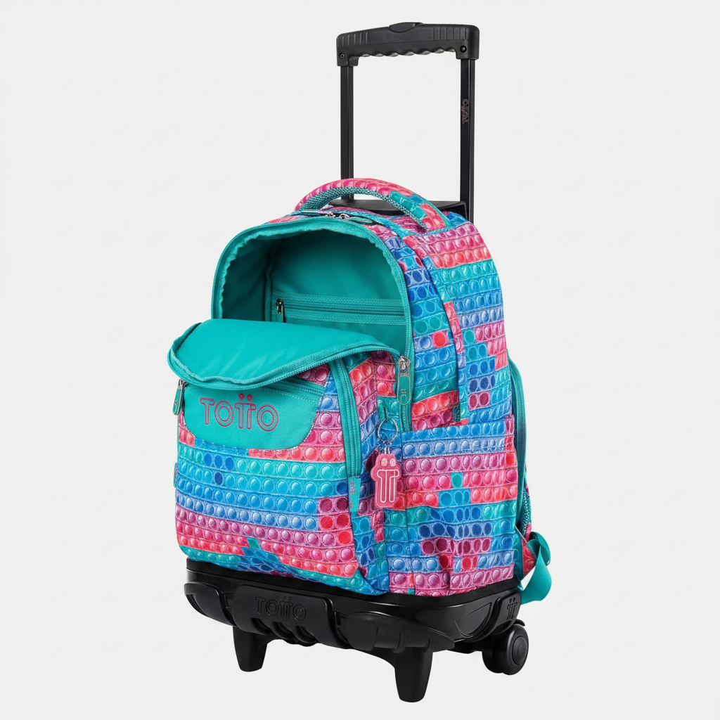 Mochila con ruedas Totto Pop It – Vista en ángulo