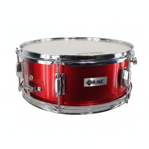 Redoblante Mirage 14x5.5 pulgadas color rojo con aros y herrajes cromados