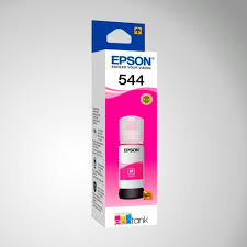 Botella y caja de tinta Epson 544 magenta para impresoras EcoTank